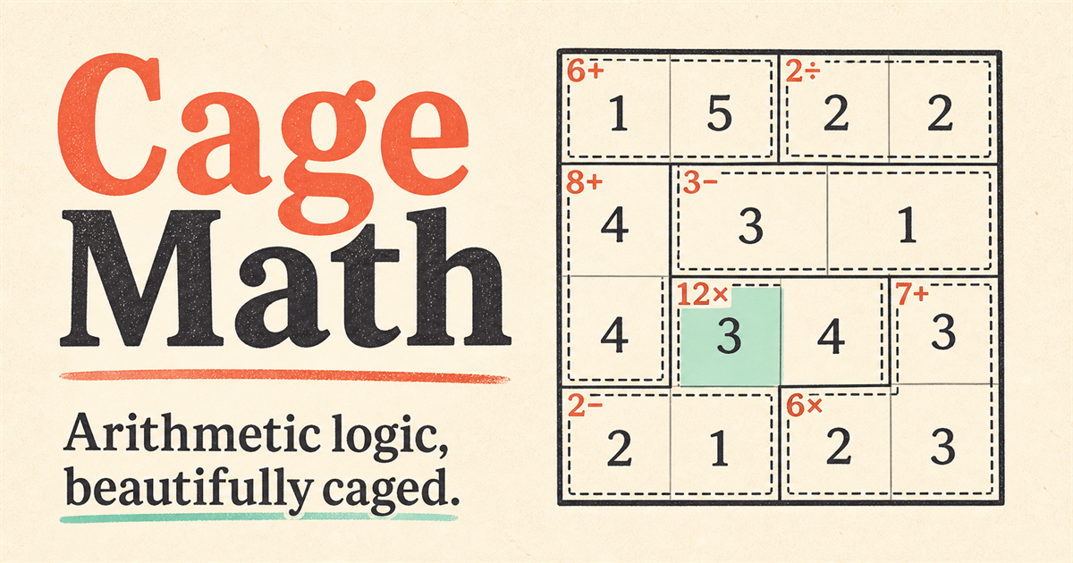 Cage Math arithmetic puzzle