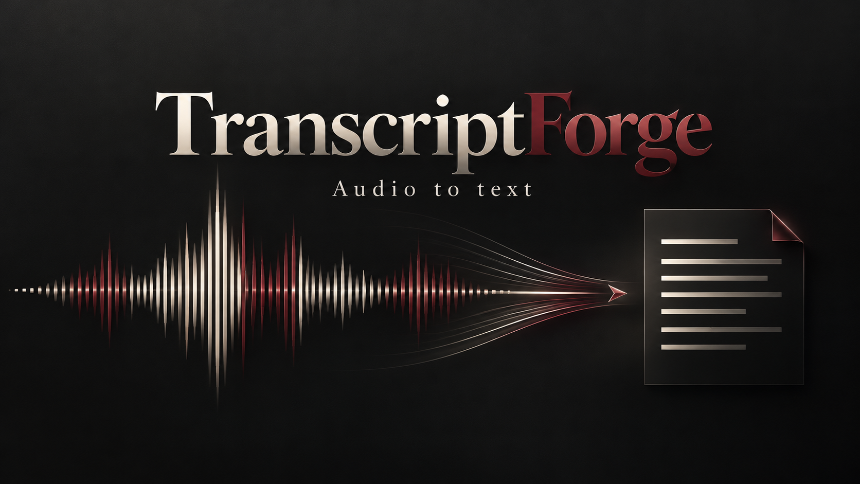 TranscriptForge audio-to-text artwork